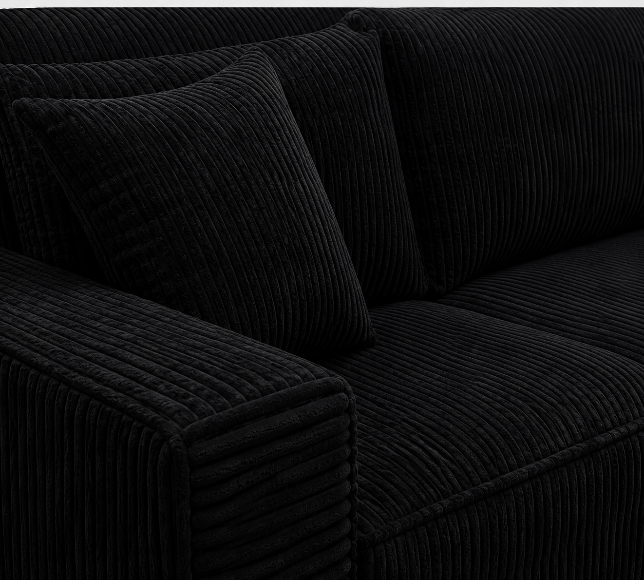 Modular Cloud Sectional Sofa – Oversized Reversible L-Shaped Corduroy Couch with Chaise for Living Room