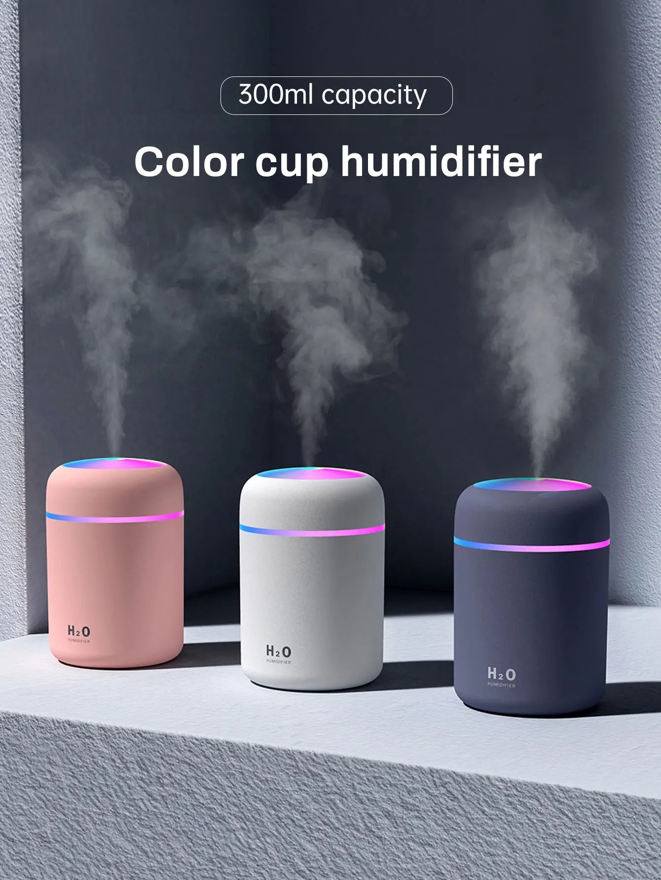 300ml Aromatherapy Diffuser & Humidifier with Color Light